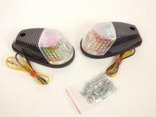 Paire de clignotants look carbone goutte d eau eclairage orange pour moto pour