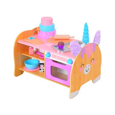 Cuisine Kidkraft Kitchenette licorne en bois, cuisine en bois, 21 accessoires  
