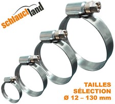 COLLIER DE SERRAGE ACIER W2 12mm inox Fixation vis san fin SS304 Tuyau Tube Clip