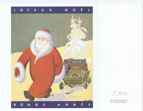 Tintin carte voeux 1990 - voeux,