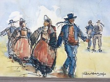 GAILLARD-DESCHAMPS (1903-1984) Ronde Bretonne Femme Coiffe Traditions Dédicace