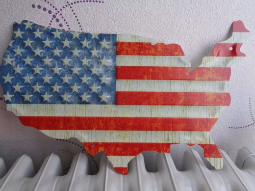 Tole plaque trapeaux americain - plaque,
