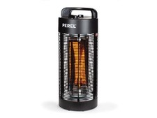Perel Chauffage de terrasse mobile 1200W carbone, 2 niveaux de chaleur, IP34