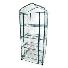 Serre de jardin 4 étages avec bâche transparente 69x49x155cm en PVC - Porte enro