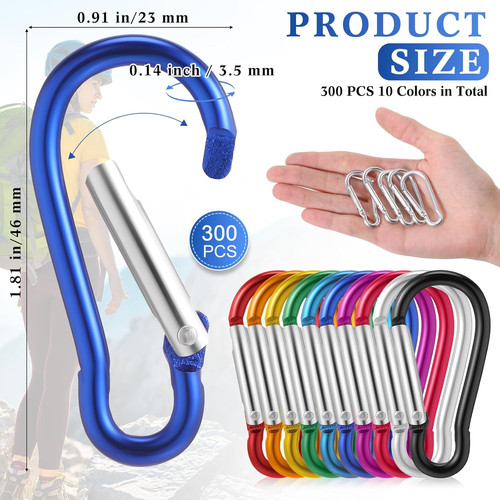 300 pcs carabiner bulk - 300, 2"