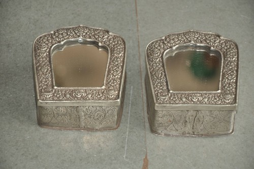 Vieux métal blanc - blanc, miroir