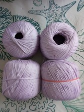 Lot de 4 Pelotes de Coton plat (Mauve uni) 60g chacune