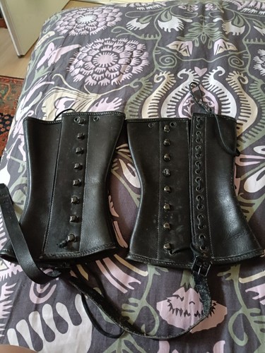 Guêtres cuir noir - cuir, cheval