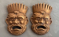 2 Anciennes Masques En Laiton