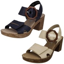 Sandale À Talons Rieker Pour Femmes Avec Boucle En Similicuir *66876*