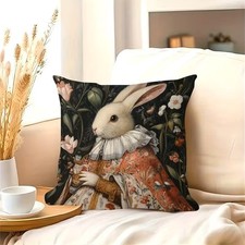 Housse de coussin LAPIN ANCIEN FÊTES MEDIEVAL 45 cm Noël Fêtes Tradition