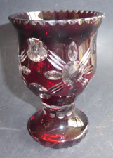 calice gobelet en cristal de bohème cristal rouge bohemian overlay crystal glass