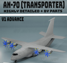 AN-70 UKRAINIAN  ANTONOV CARGO  1/200  3D PRINTED
