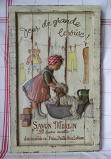 TABLEAU , CADRE COUNTRY CORNER ,SAVON MERLIN ,TOILETTE CHIEN ,JOUR LESSIVE