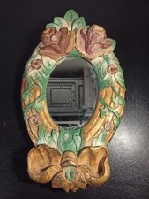 Ancien miroir ovale en bois