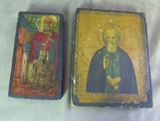 DEUX REPRODUCTIONS D'ICÔNES orthodoxes.