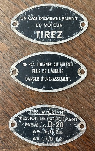 Plaque tableau bord de - de,