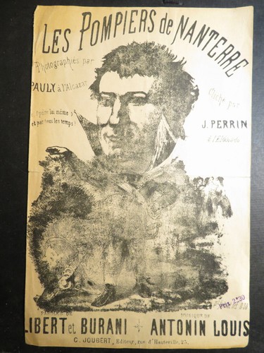 Rare litho caricature sapeurs - litho,