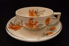 Tasse à  café porcelaine ancienne Limoges décor art déco estampille HG Limoges