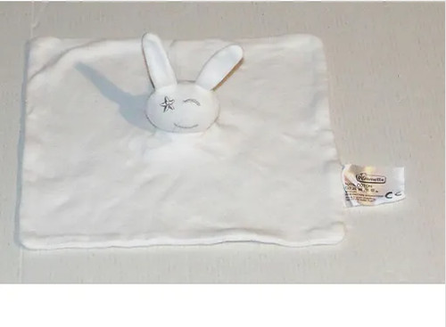 Doudou plat lapin blanc - plat,