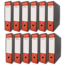 12x Classeur À Anneaux Pour Pochettes Documents Noir Rouge Registre Protocole