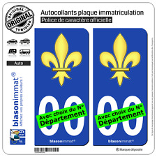 2 Stickers autocollant plaque immatriculation Auto : Fleur de Lys