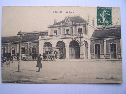 Cpa moulins gare carte - 03,