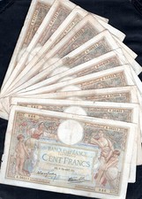 Lot de 10 billets anciens – France – 100 Francs Merson  – Banque de France (c27)