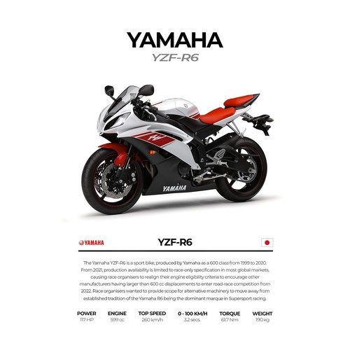 Affiche moto yamaha yzf - de,