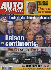 AUTO HEBDO n°1367 14/11/2002 VW GOLF 4 R32 BMW 330CI  VW TOUAREG V10 TDI