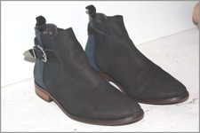 SAN MARINA Boots  Cuir Suède Noir et Bleu Pétrole T 38 TBE