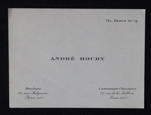 Carte visite andré houry - carte,