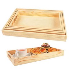 Lot de 4 plateaux en bois