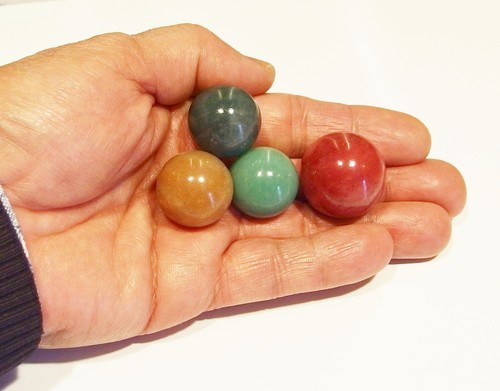 Lot 4 spheres quartz - lot,