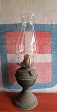 Antique Lumière Lampe A Huile / Pétrole Ans 30, Fonctionnant, Cristal de Roche