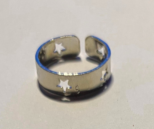 Bague pied rhodium etoile - pied,