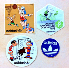 lot 4 Autocollant Sticker ancien ADIDAS SPORT 1974 Football basket vélo COUTANT