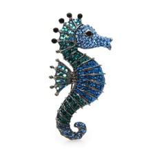 Broche Hippocampe et zircons