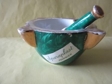 MORTIER et PILON PORCELAINE   PHARMACIE SPARAPLAST FOURNIER VERT OR