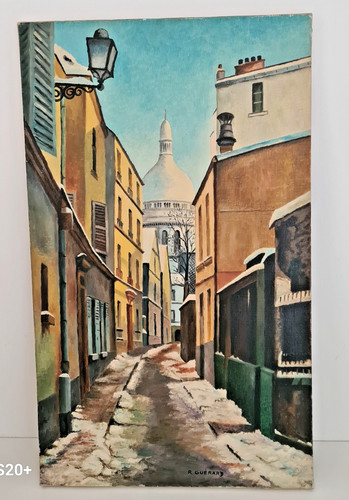 Tableau huile sur toile - tableau, rue