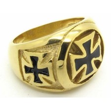 Bague  croix de malte acier