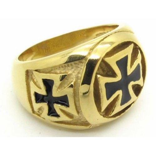 Bague croix malte acier - croix,