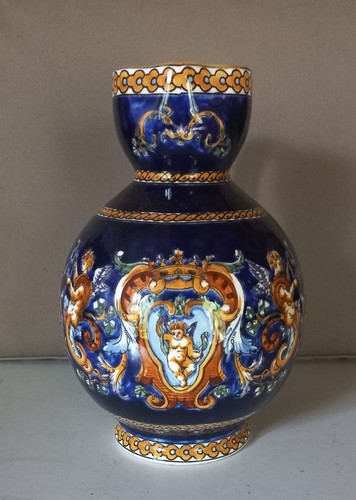Pichet faience bleu gien - bleu,
