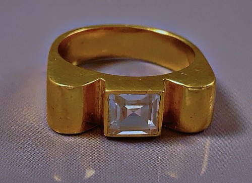 Superbe bague tank plaqué - tank, or