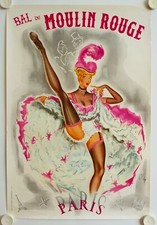 Affiche BAL DU MOULIN ROUGE PARIS Années '60 OKLEY - réédition