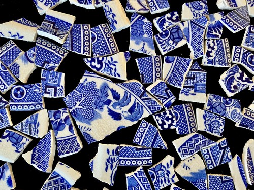 Broken china mosaic - china, tiles