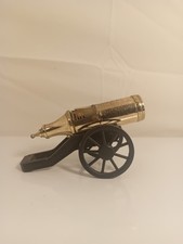 briquet de table vintage en forme de canon a restaurer en laiton et metal