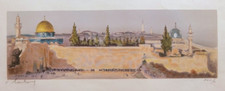 HAMBOURG André Lithographie ORIGINALE " mur des lamentations" à JERUSALEM