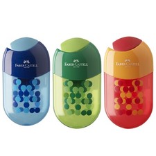 Gomme/ Taille-Crayon Faber-Castell Duo - Double Trou - Couleur Assortie - Unique