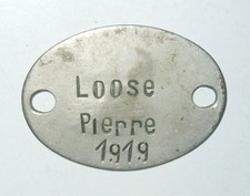 PLAQUE D'IDENTITE D'UN SOLDAT